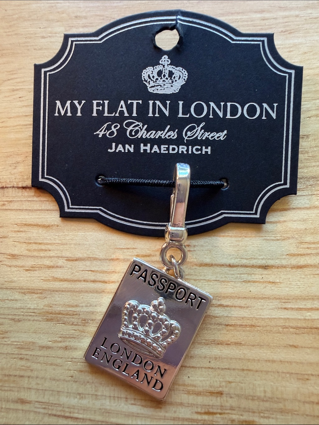 My Flat In London SilverTone Passport Charm With Crown
